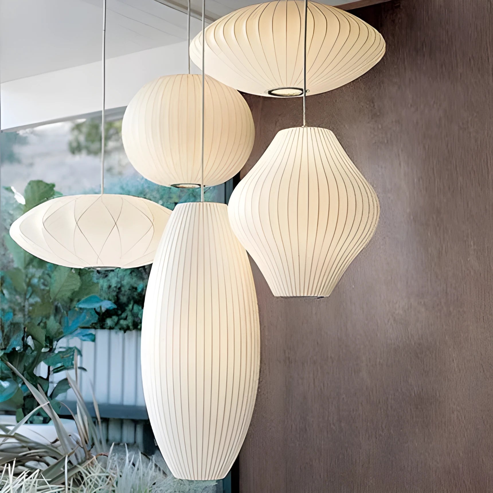 Fabric chandelier lantern lamp with iron frame, LED light source, available in multiple sizes from 30cm to 80cm