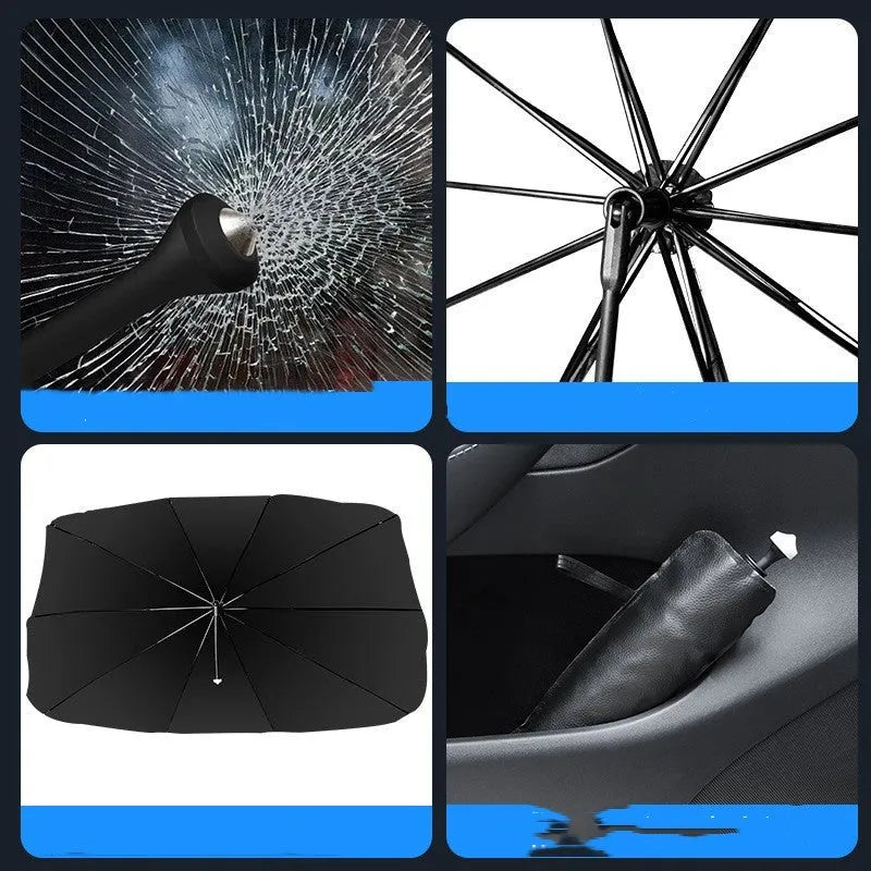 Ice crystal skylight sun visor for car thermal insulation in beige or black pattern.