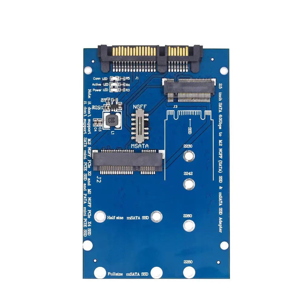 SATA3 to M.2 NGFF MSATA SSD conversion adapter card in black and blue options