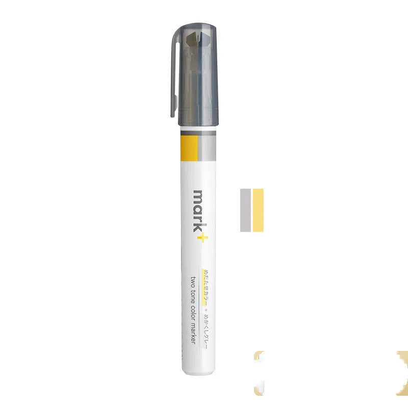 Mark+ series fibre tip highlighter marker pen in six colours: Green, Grey Blue, Grey Pink, Grey Yellow, Pink, Yellow.