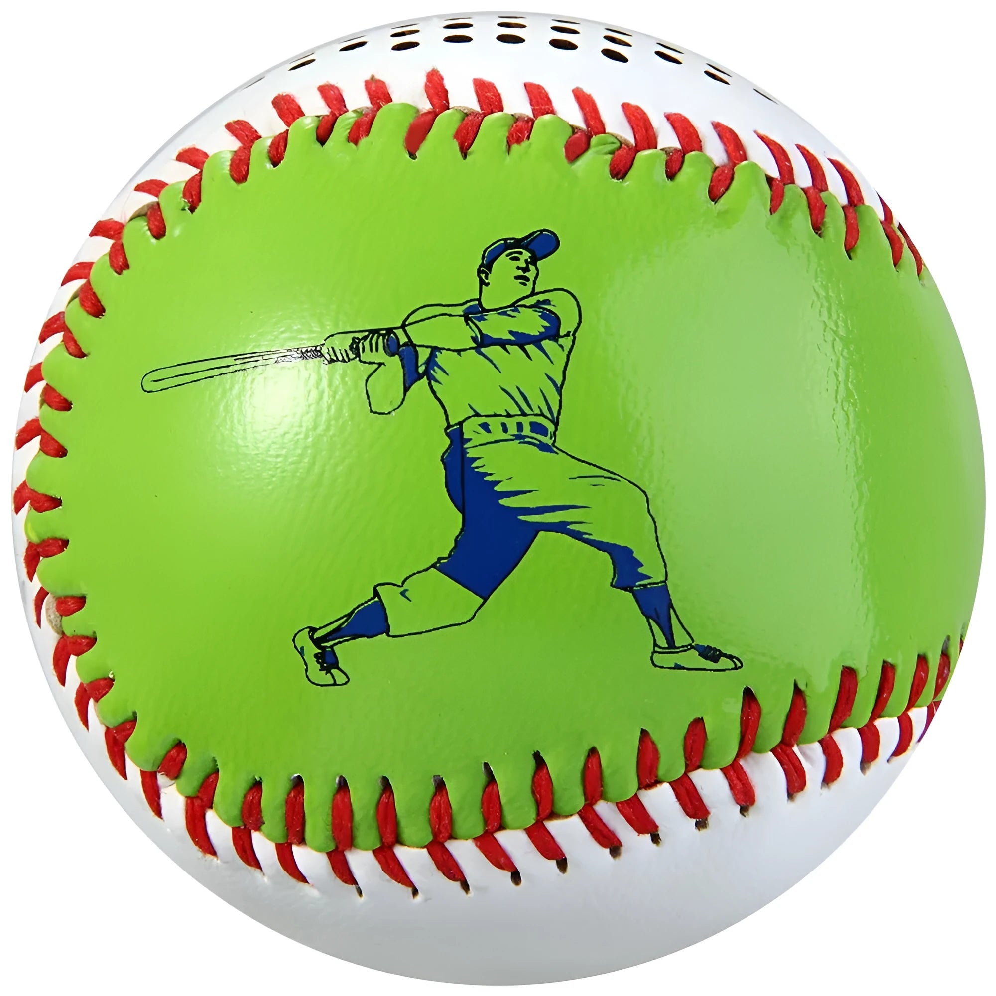 Baseball-themed portable Bluetooth speaker in green, orange, or white colour