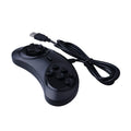 Black Sega USB PC game controller with 1.8 metre cable showing dimensions 15.5 x 8.5 x 2.5 cm