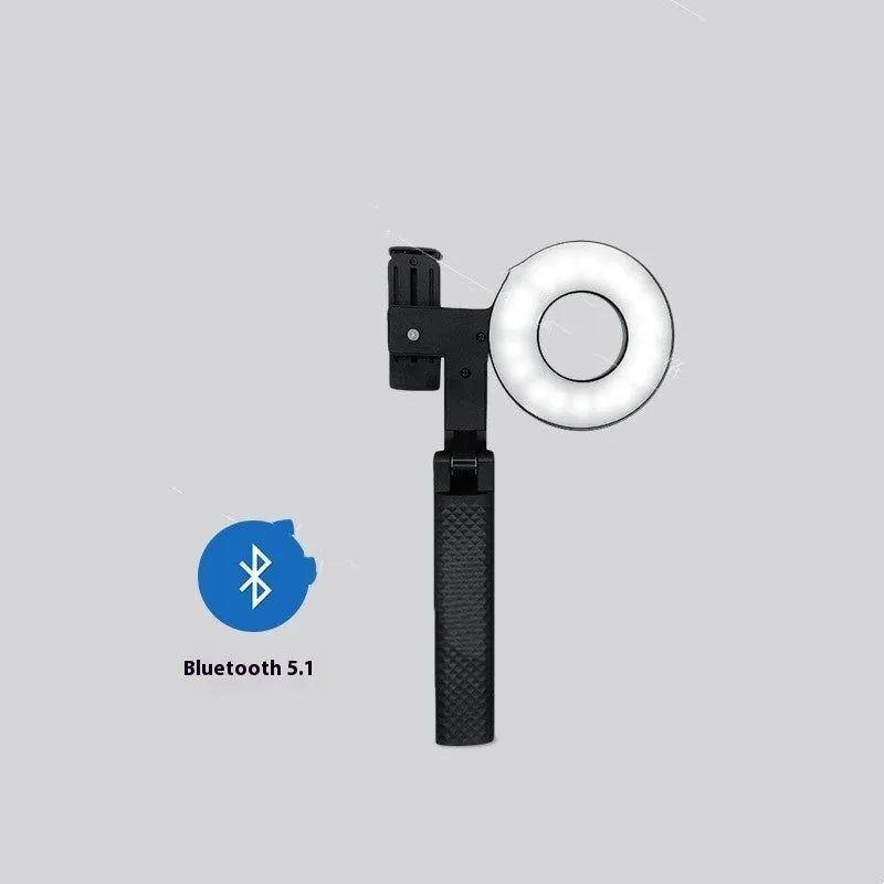 Black handheld LED fill light for phone photography measuring 14.5x25.8x4.7cm