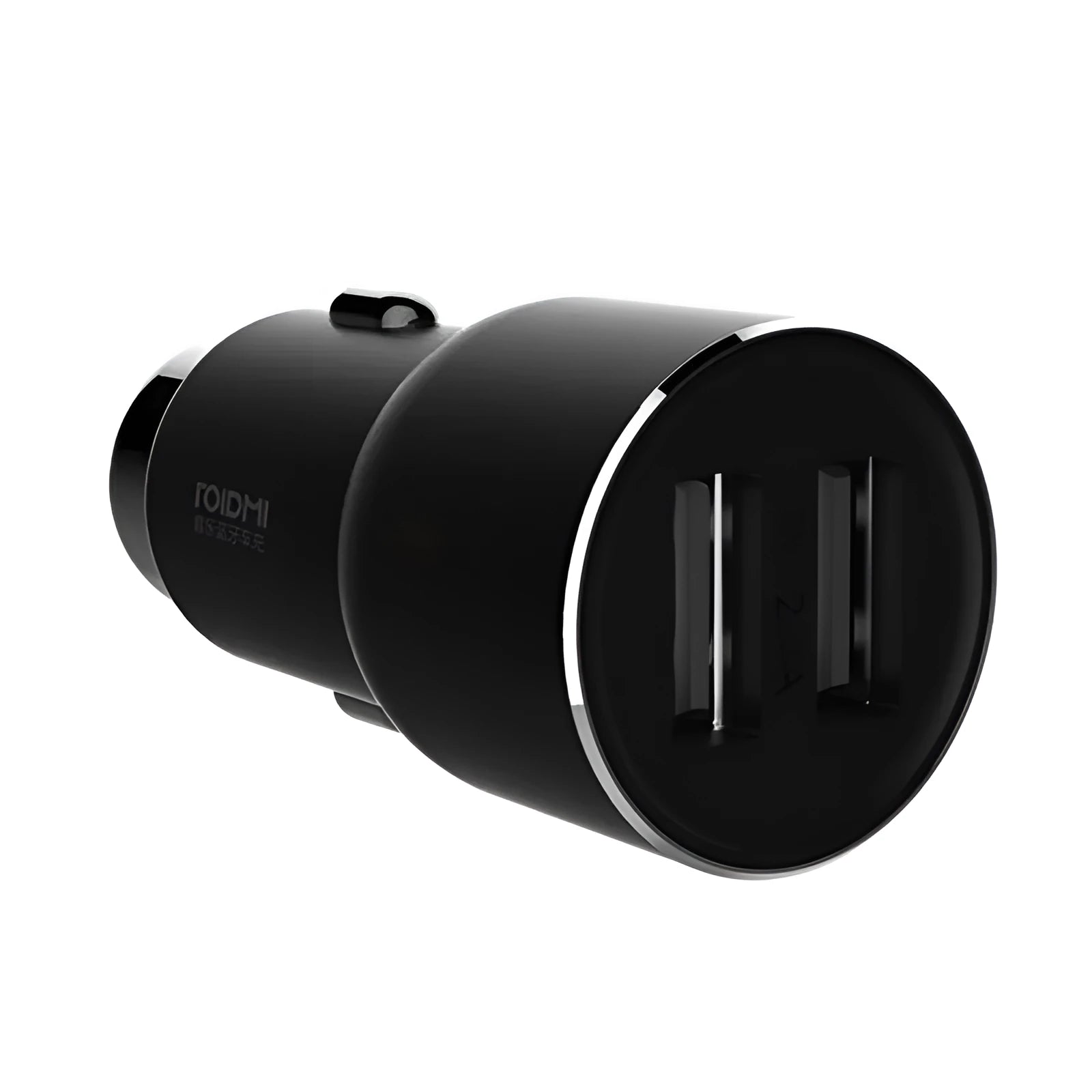 Black Ruimi 3S car USB charger for mobile phones and tablets.