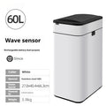 Stainless steel square smart trash can with induction sensor lid and deodoriser.