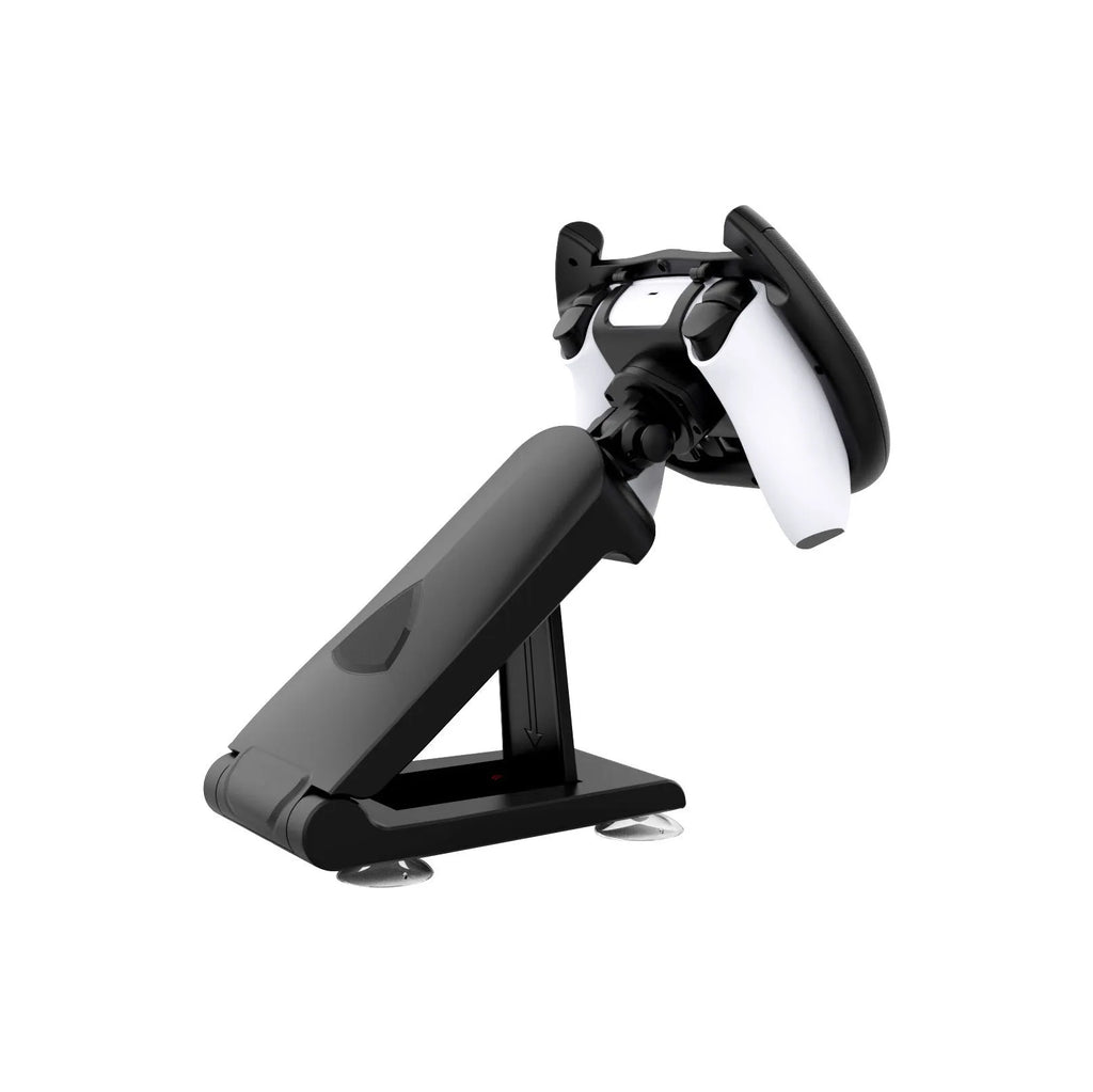 Black ABS plastic steering wheel bracket with suction cup for mobile game controllers