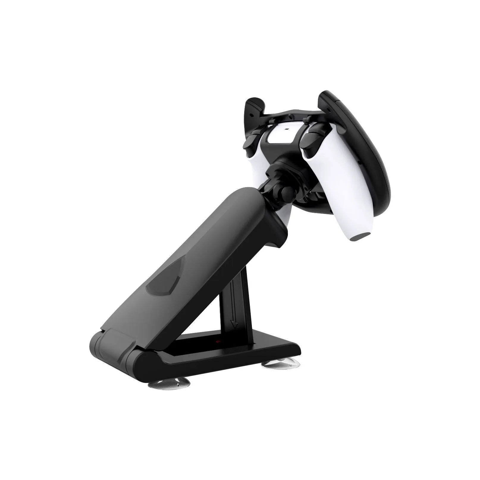 Black ABS plastic steering wheel bracket with suction cup for mobile game controllers