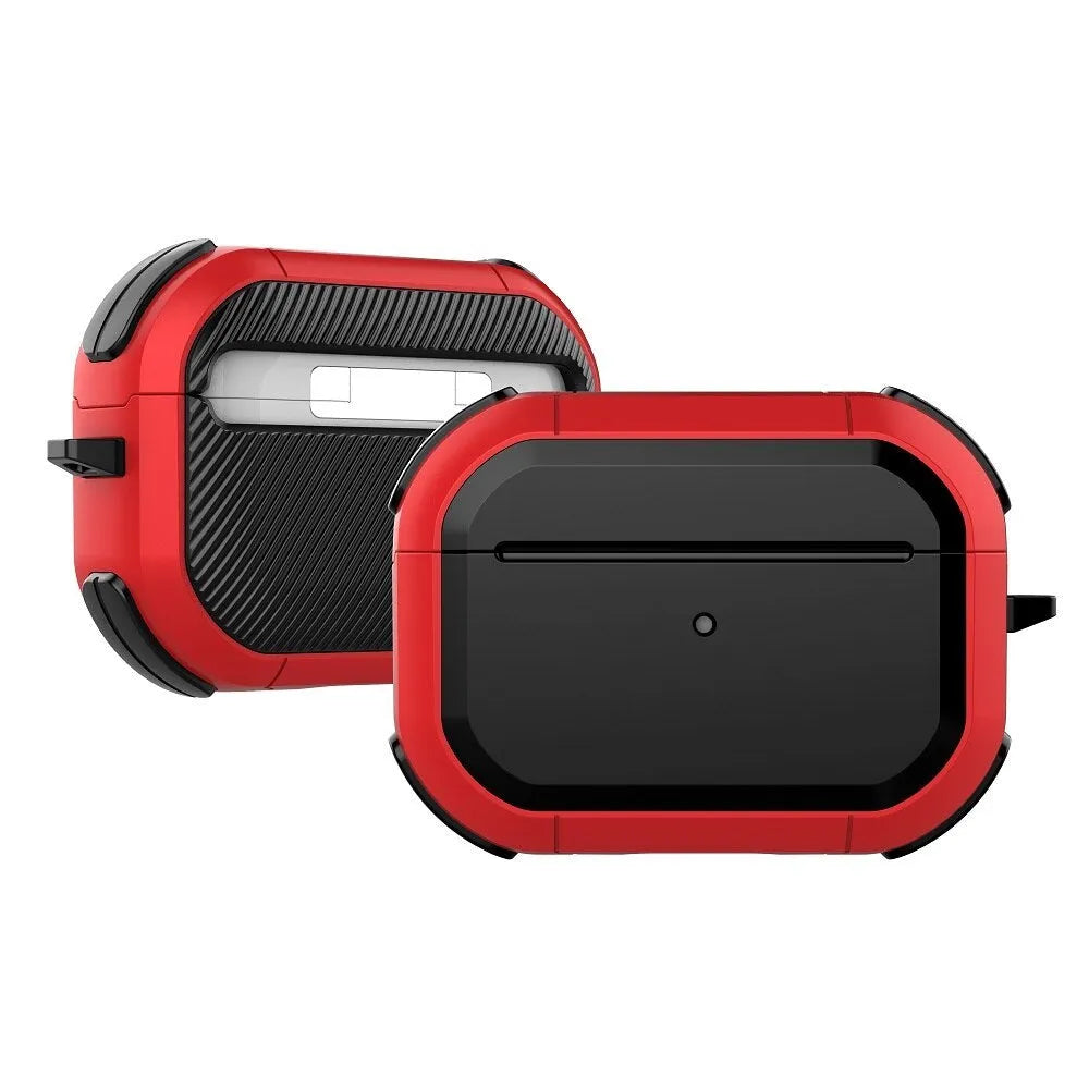 Black AirPods protective shell case for AirPods 1, 2, and Pro models on a white background.