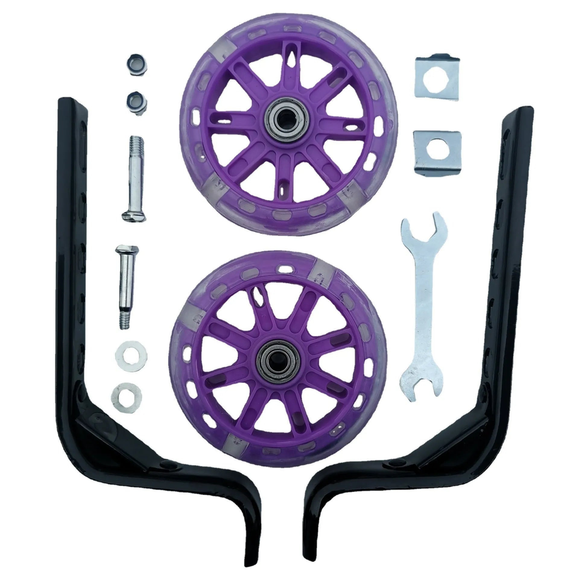 Children's bicycle stabiliser wheels kit with metal training wheels and universal bracket for 12-20 inch bikes