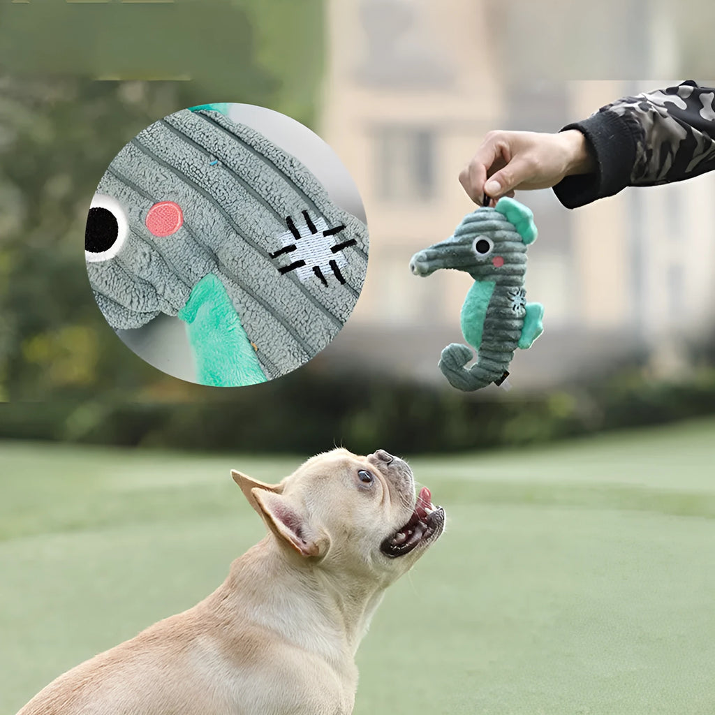 Interactive dog toy with self-moving ball and rechargeable battery, featuring a plush hedgehog cover for small and medium dogs