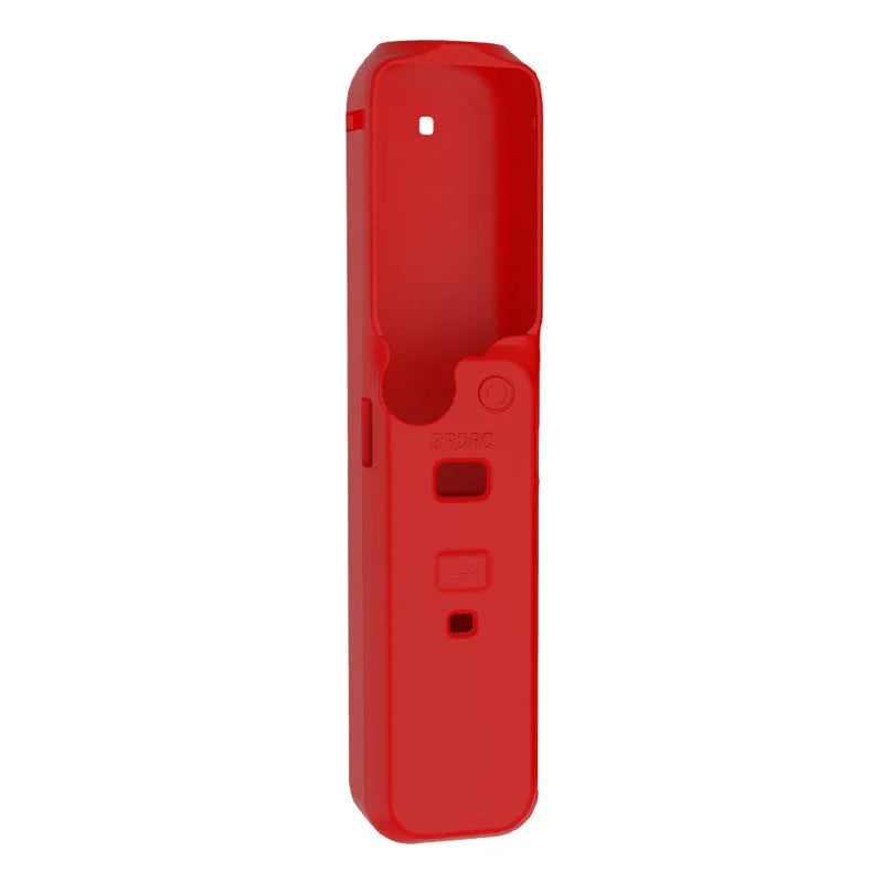 Black silicone protective sleeve cover for a PTZ camera motor body, shown next to red and orange versions.