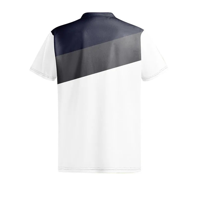 Men's loose fit short sleeve T-shirt with 3D digital printing colour pattern LM-PL047 on polyester fabric