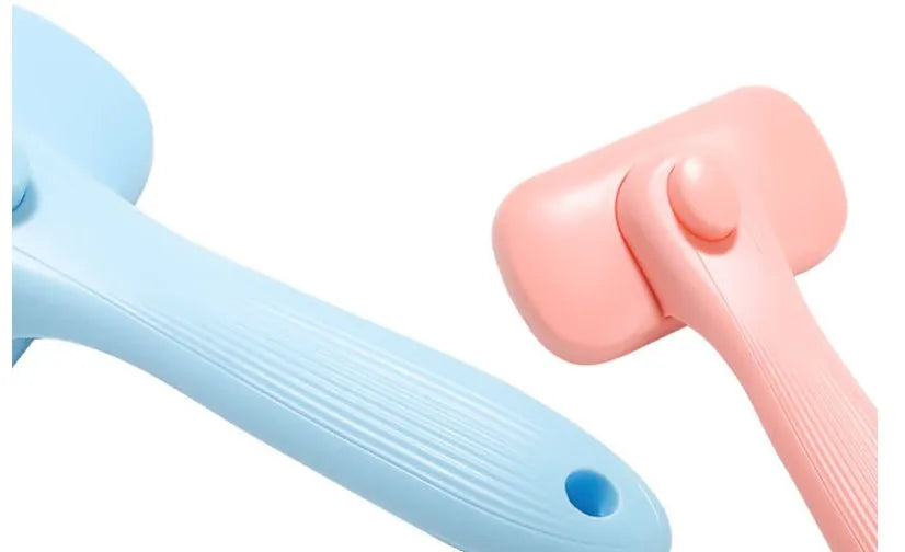 New pet needle comb for dogs and cats, plastic, 144g, pink and blue grooming brush