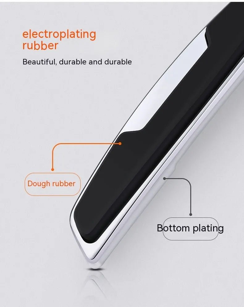 Black plastic silicone car door bumper strips measuring 9.5 by 2 centimetres in a four-piece set