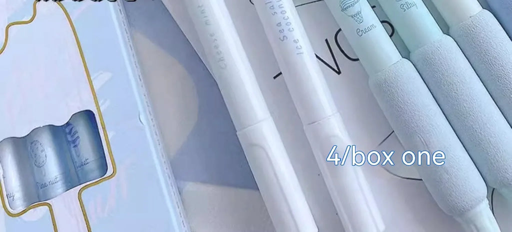 Four double-headed fluorescent pens for student calligraphy practice with 0.5mm nibs
