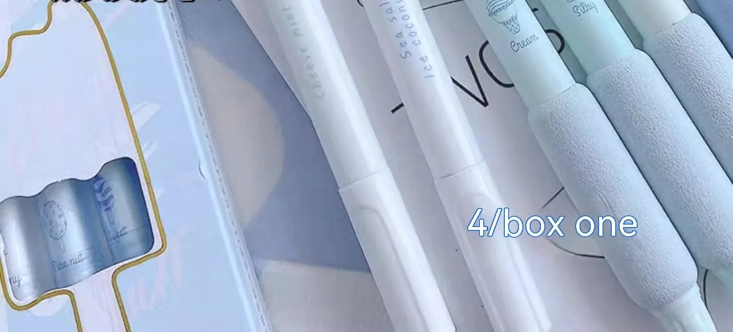 Four double-headed fluorescent pens for student calligraphy practice with 0.5mm nibs