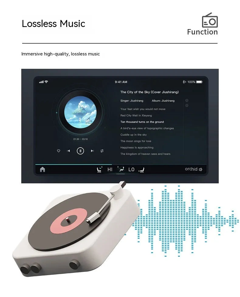 7-inch vehicle MP5 player with LCD screen and mounting bracket on black background