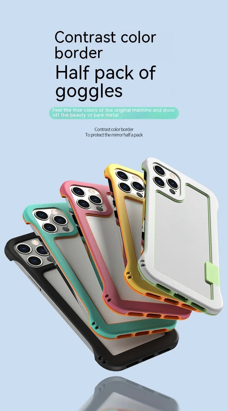 Frameless silicone phone case for Apple iPhone, shockproof and heat dissipation, six colours available