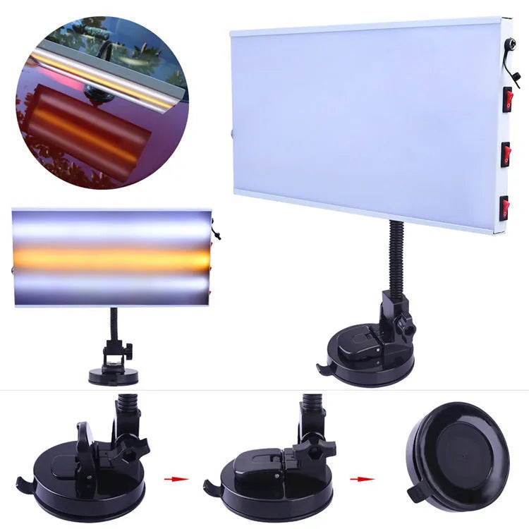 White car dent repair detector kit with concave inspection light and MPT X009 specification