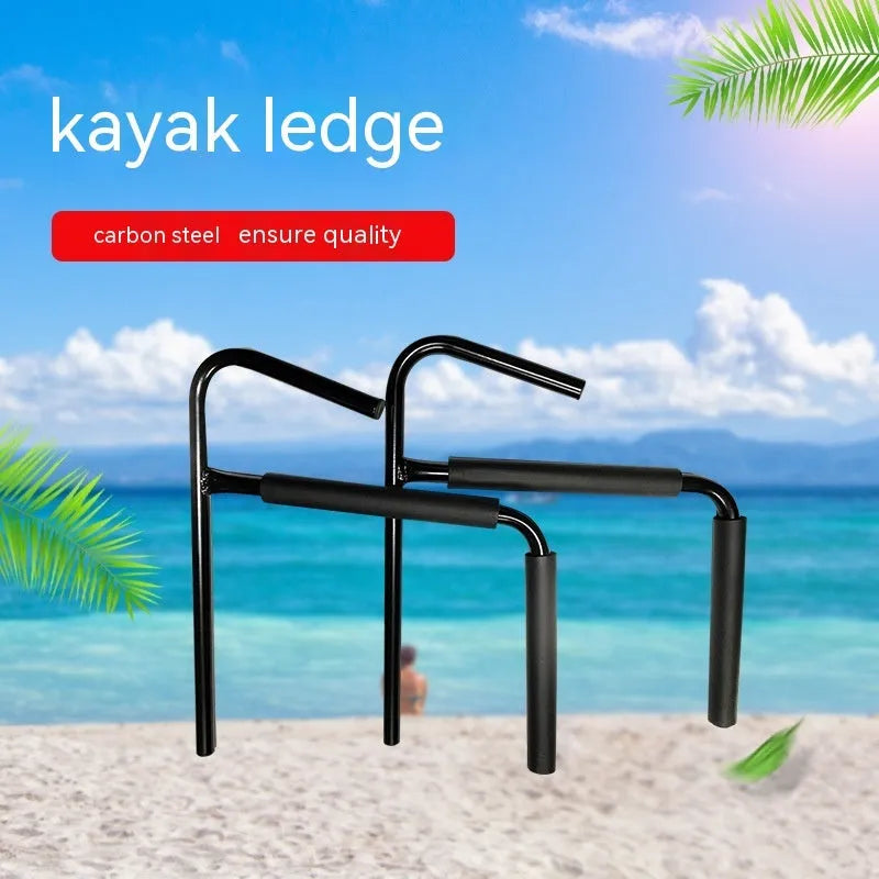 Carbon steel kayak and surfboard wall storage rack measuring 43cm wide.