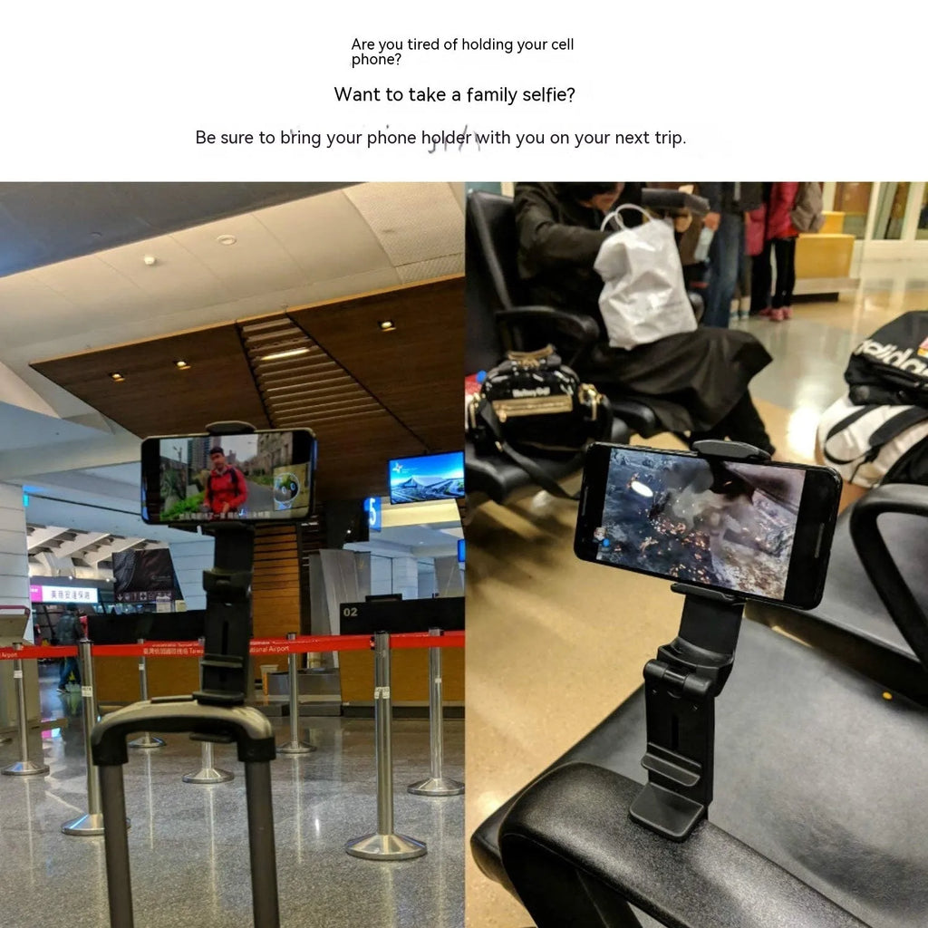 Foldable phone holder with rotating head in black, grey or green colours