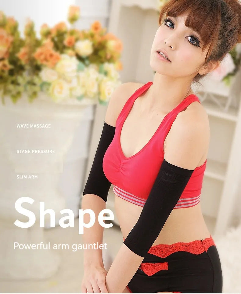 Women's shaping arm sleeves in nylon blend, black and skin colour options, free size