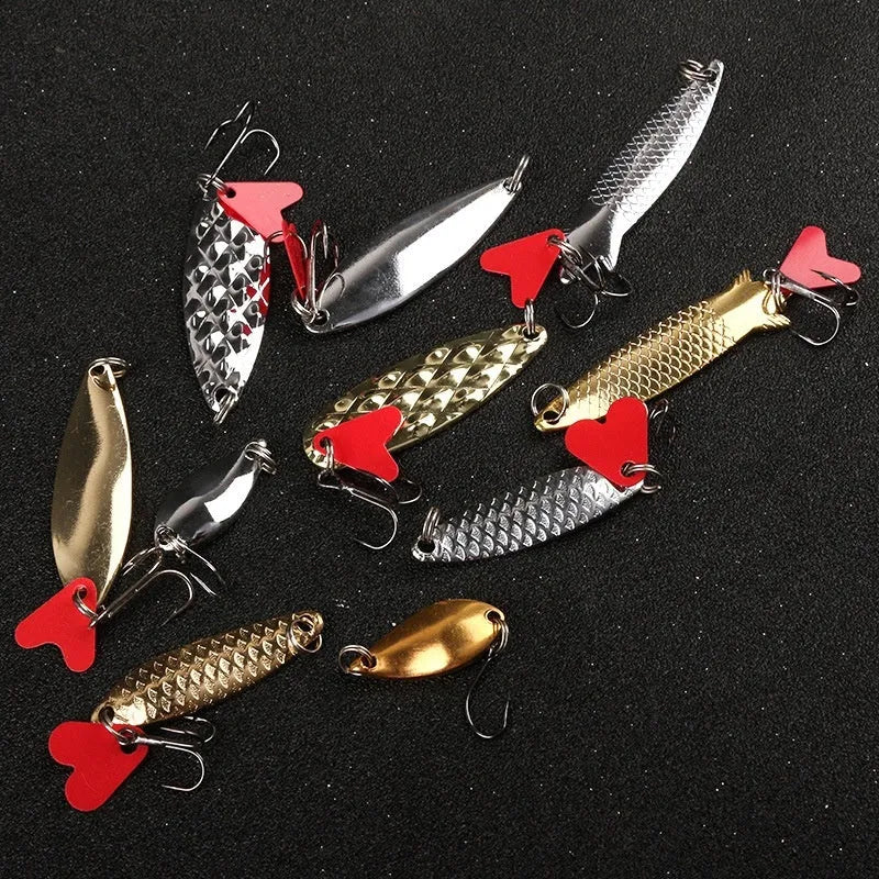 Pineapple sequin box iron fishing lure with gold and silver metal sequins in packaged sets