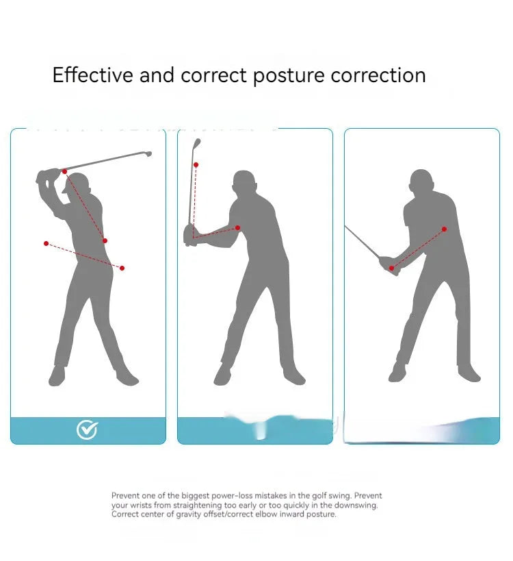 Black silicone elastic string golf swing practice rope trainer for physical correction action drills