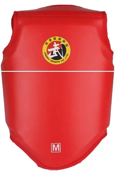 Boxing training chest protector armour in red, blue, or black colours