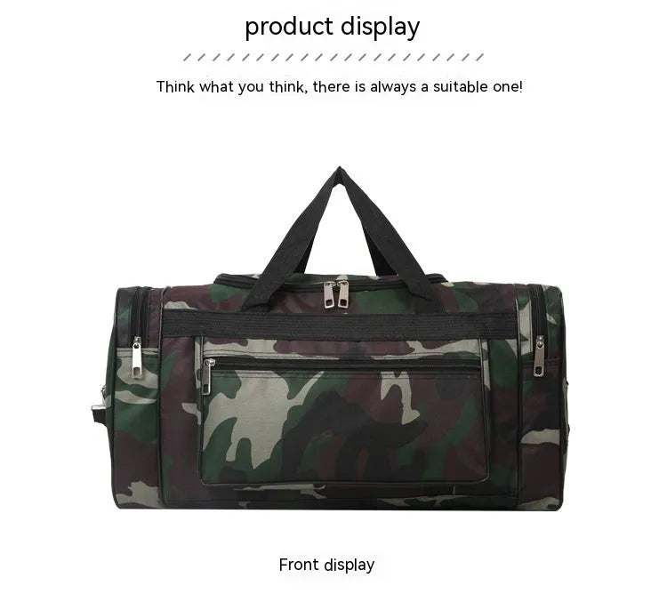 Camouflage pattern luggage bag with 20L capacity and waterproof fabric