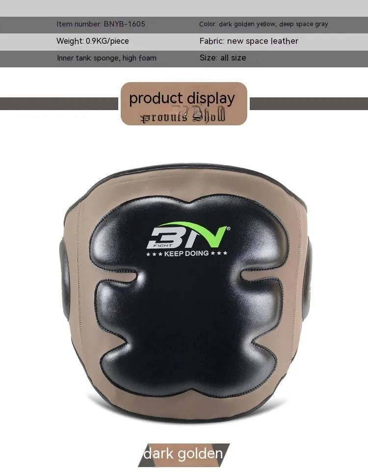 Boxing chest protection target with waist strap in dark grey and khaki colours