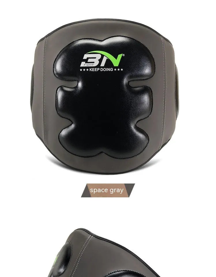 Boxing chest protection target with waist strap in dark grey and khaki colours