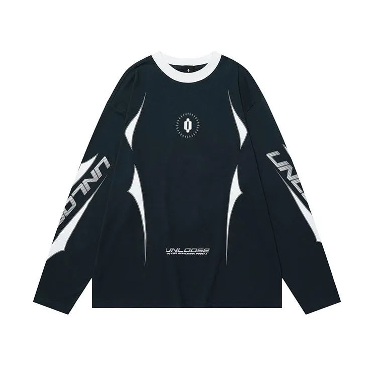Men's loose grey khaki cotton pullover with drop shoulder sleeves and a round neck.