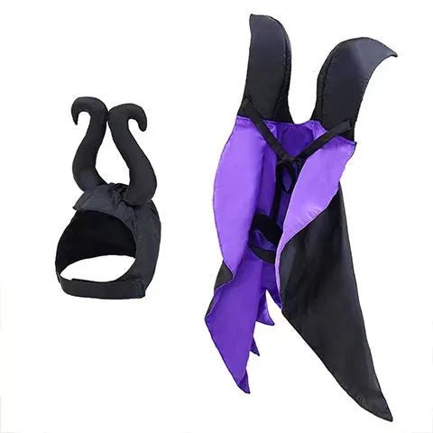 Halloween pet bat cloak and hat costume set for dogs and cats in red or purple