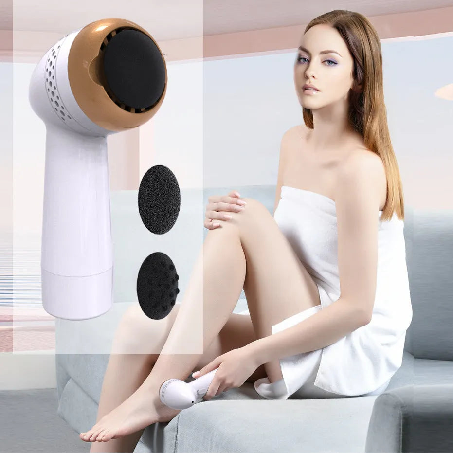 Electric vacuum foot grinder with quartz grinding head in gold and silver colour options