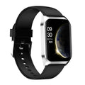 Black smart watch with 1.69-inch display showing heart rate and call functions