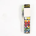 Fan-shaped foldable solid watercolour paint kit with transparent plastic box showing colour selection options