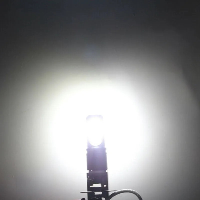 Aluminium car fog light bulb with white 6500K light for H1 and H3 vehicle sockets