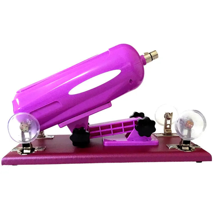 Purple, black, and pink automatic telescopic thrusting sex toy for women