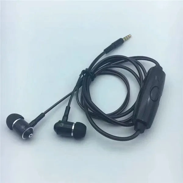 Blue LED light-up earphones with 3.5mm jack and inline remote control, showing illuminated ear shells.