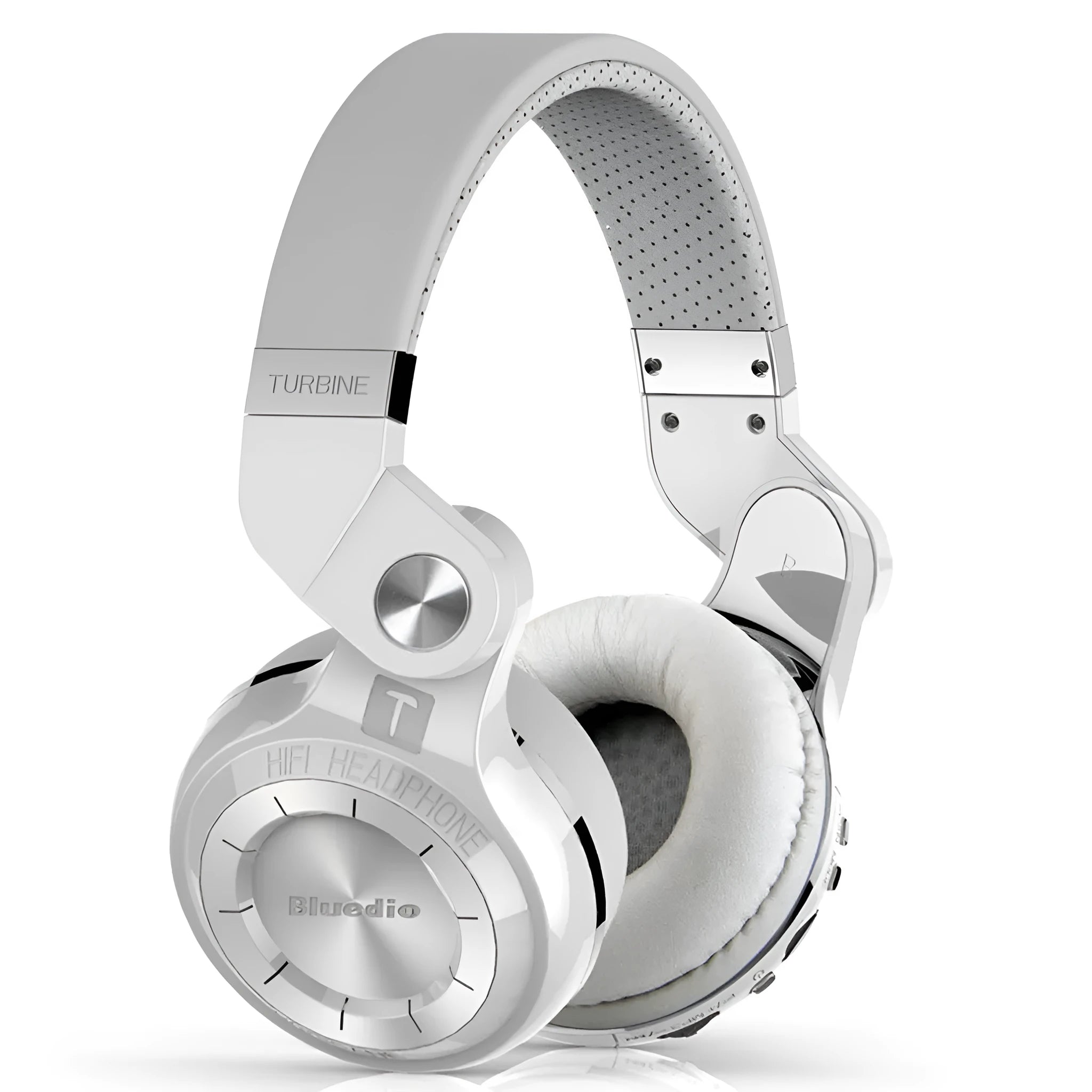 A black Bluetooth stereo headset with head-mounted design and visible ear cups, shown on a white background.