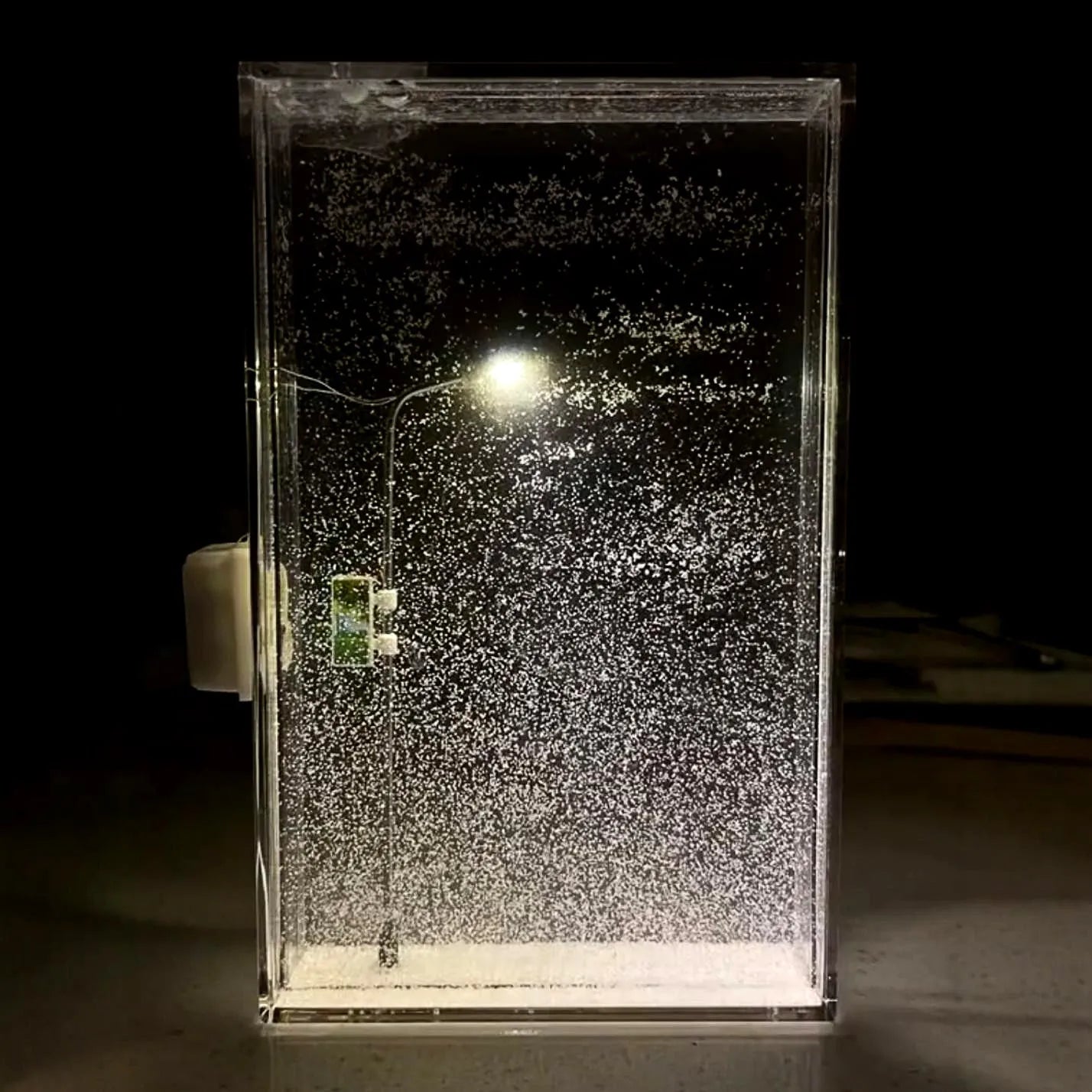 DIY snowy night light kit components for building a small street lamp Christmas desktop decor