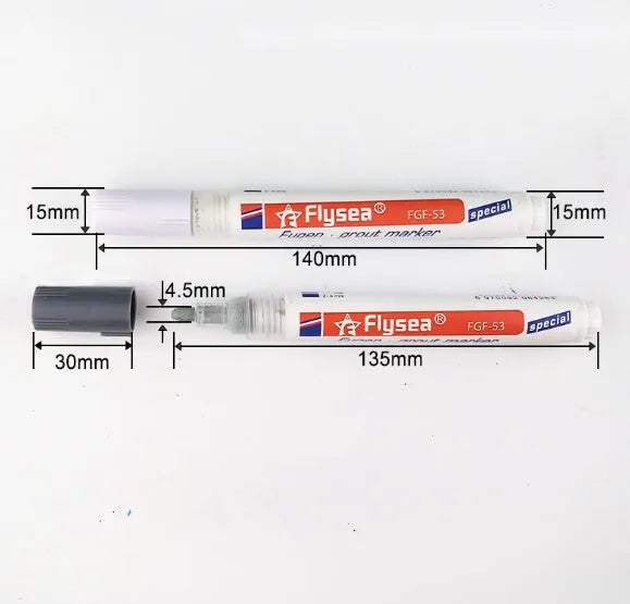 Tile gap grout coating marker pen for ceramic tile crevice repair in six colours water-based non-toxic ink