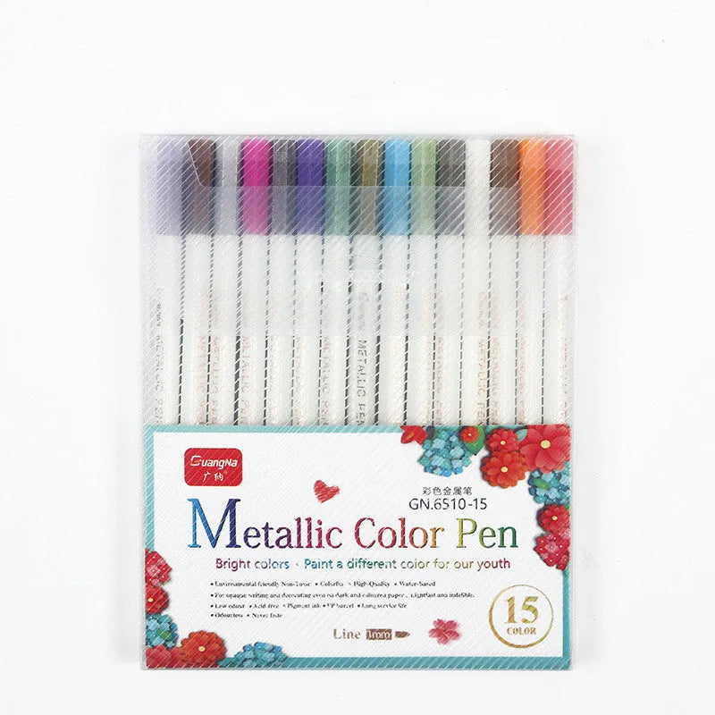 Boxed sets of metal pens with plastic shells in multiple colour options for office stationery