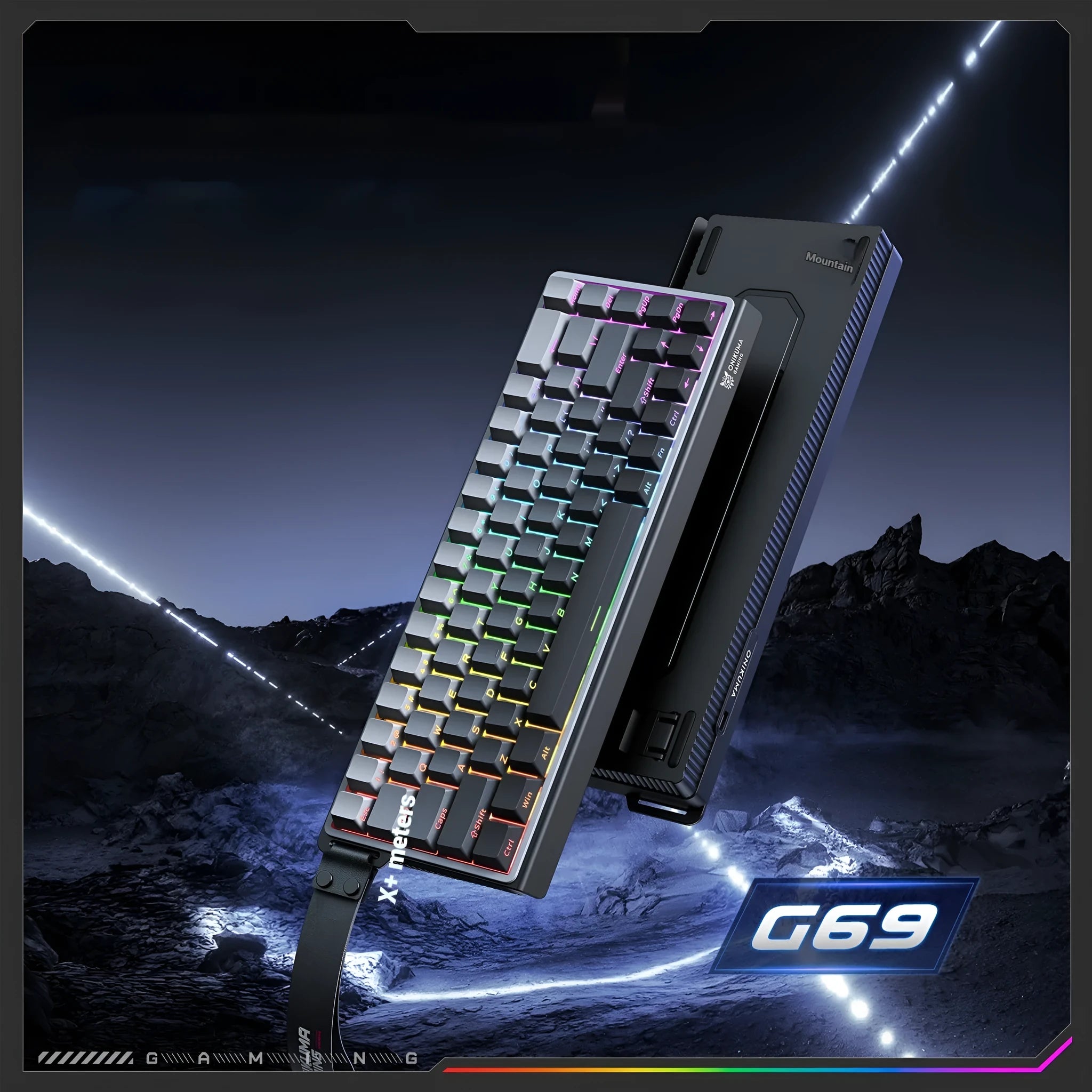 ONIKUMA G69 wired mechanical magnetic axis gaming keyboard, 87-key, black, RGB backlight, ABS body