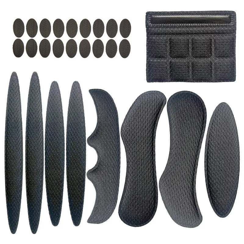 Universal cycling helmet liner with breathable sponge material and velcro chin pad in black, blue, red, or grey
