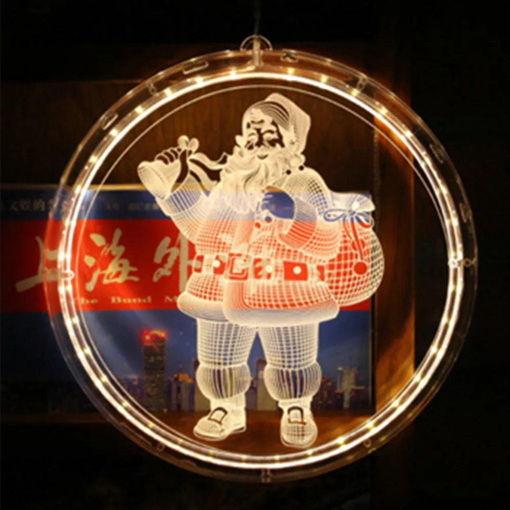 Small LED Christmas decorative disc light with E14 base, plastic shell, 170mm diameter, dimmable function