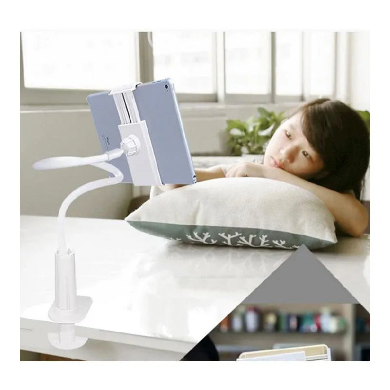 Black flexible phone and tablet mount holder with suction base and adjustable bendy arm