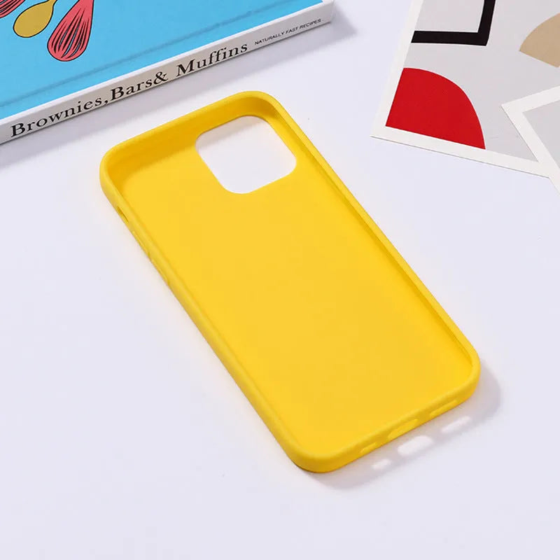 Candy silicone TPU phone case for iPhone 12 series in solid colour back cover style