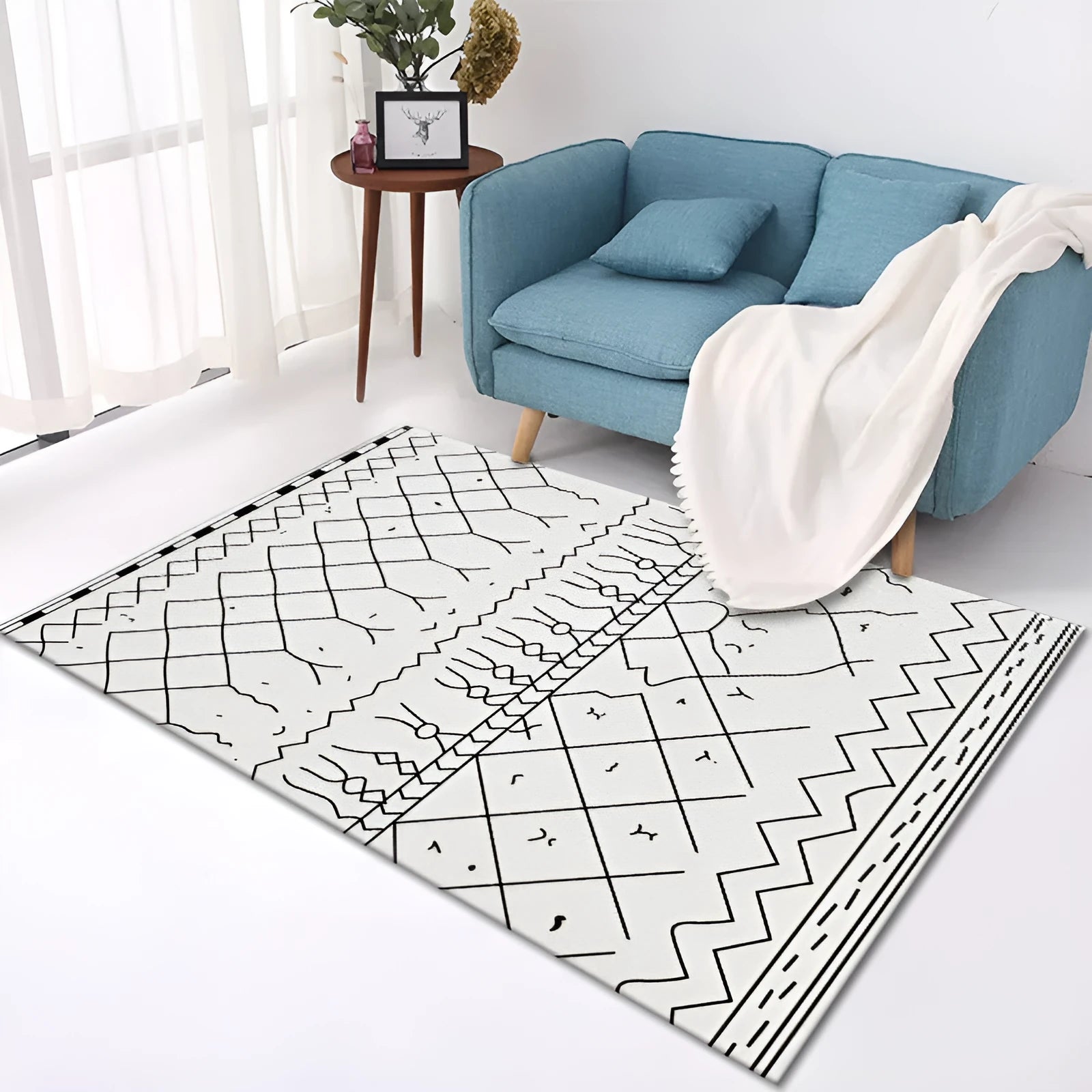 Home crystal velvet polyester carpet machine-woven rectangle floor mat multiple sizes and colours